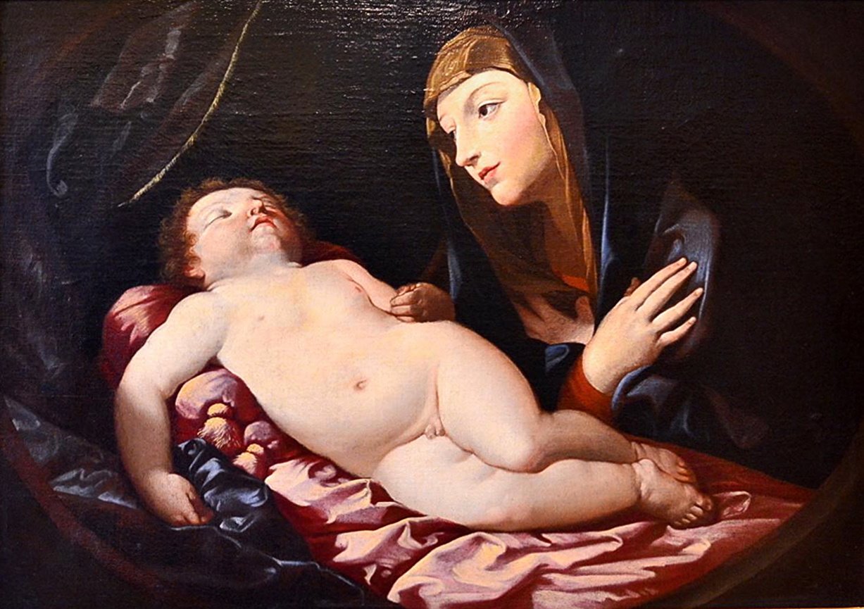Madonna in adorazione del bambino dormiente