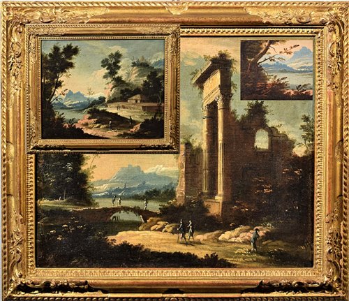 Paire de paisages Vénitiens du XVIIIe siècle