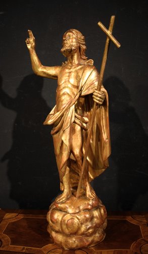 "Risen Christ" Golden wooden sculpture