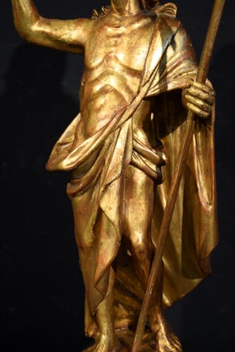 "Risen Christ" Golden wooden sculpture