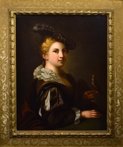 Giovane gentildonna con cardellino