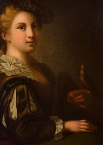 Giovane gentildonna con cardellino