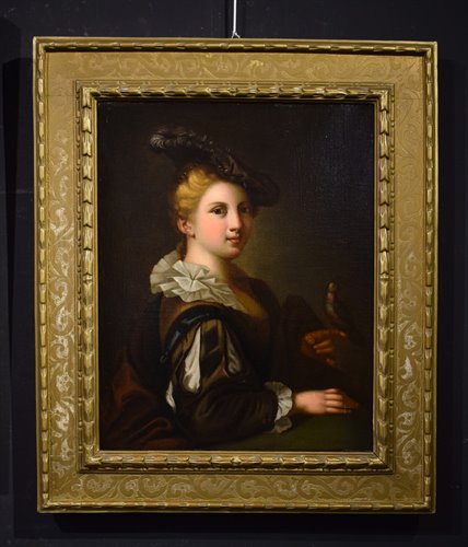 Giovane gentildonna con cardellino