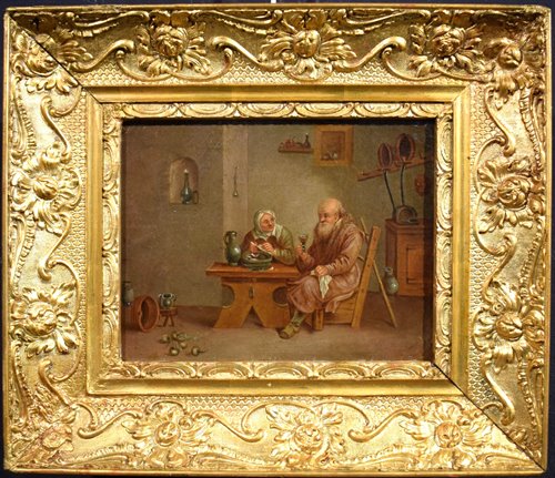 Coppia di personaggi all' interno della cucina