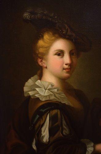 Jeune noble dame avec un chardonneret