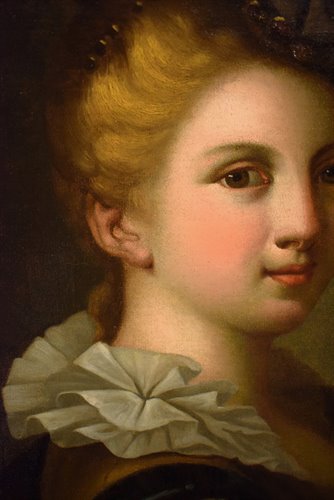 Jeune noble dame avec un chardonneret