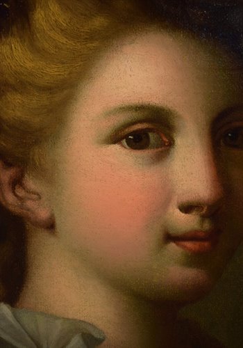 Jeune noble dame avec un chardonneret