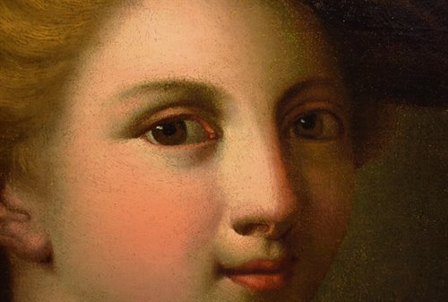 Jeune noble dame avec un chardonneret