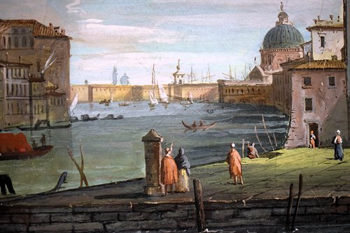 Paire de vues vénitiennes , fin du XVIIe siècle