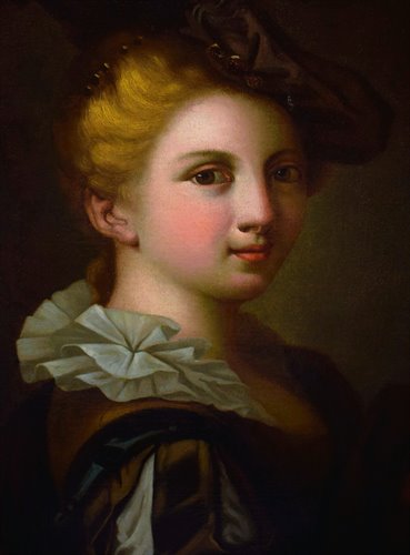 Jeune noble dame avec un chardonneret