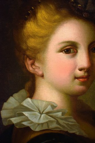 Jeune noble dame avec un chardonneret