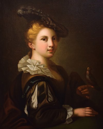 Jeune noble dame avec un chardonneret