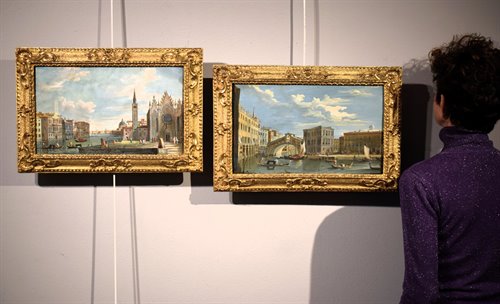 Paire de vues vénitiennes , fin du XVIIe siècle