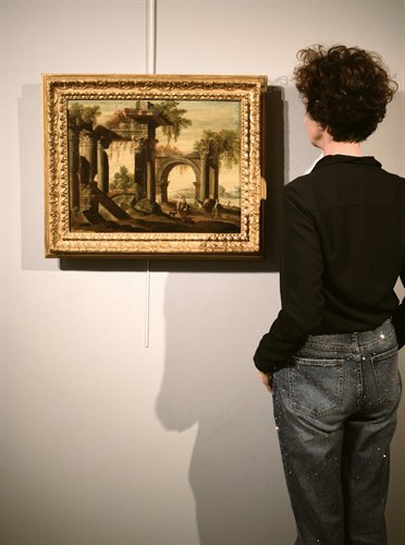 Paysage avec ruines architecturales