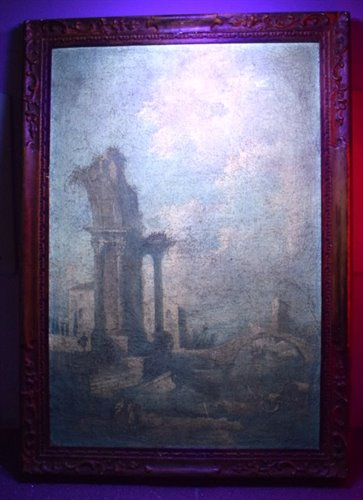 Capricci con rovine architettoniche vedute veneziane e figure